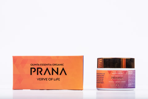 Prana Yoga Nidra Natural Night Cream Jar Besides Its Box